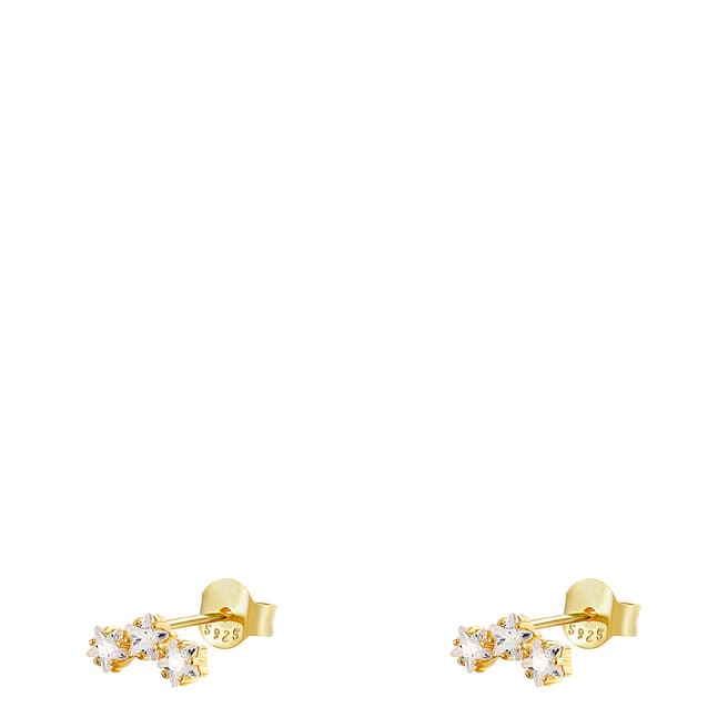 Ma Petite Amie Gold Triple Stud Earrings