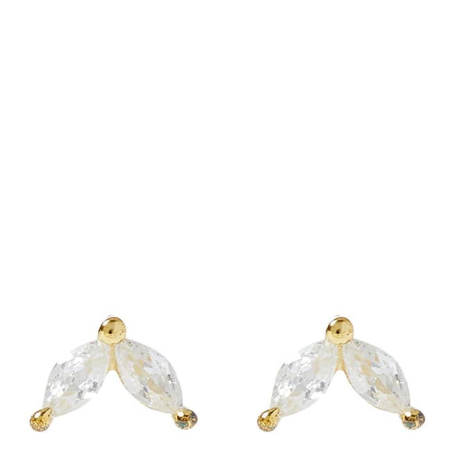 Ma Petite Amie Gold/Silver Petal Stud Earring