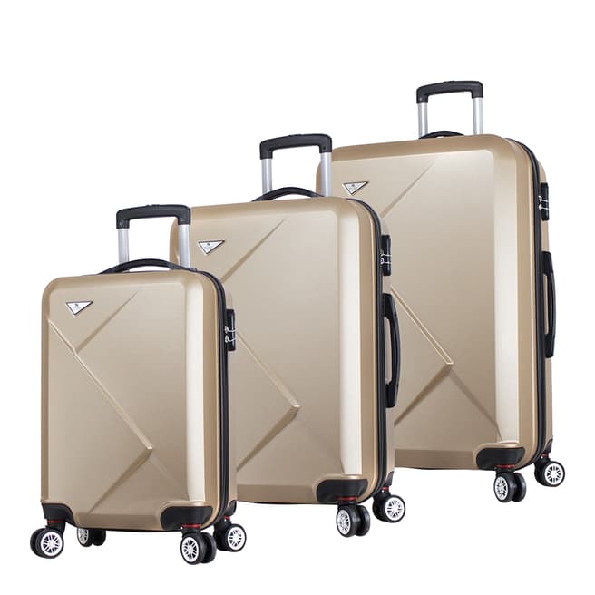 MyValice Gold Set Of Three Diamond Suitcases