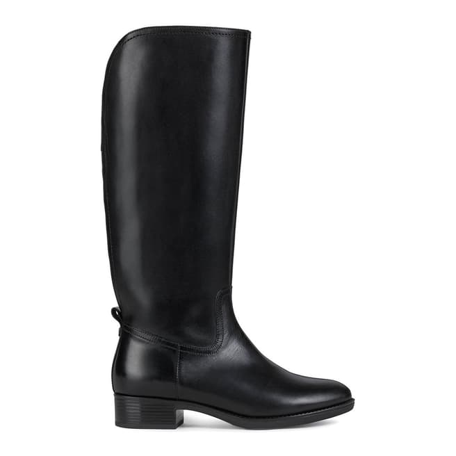 Geox Black Felicity Leather Long Boot