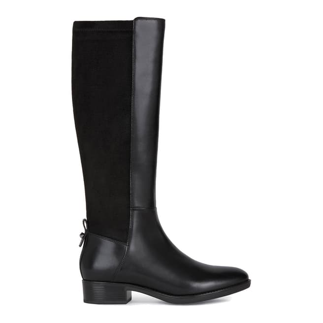 Geox Black Felicity Leather Long Boot