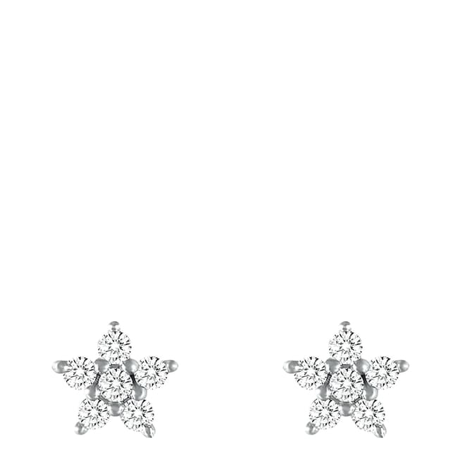 Ma Petite Amie Sterling Silver Plated Flower Earrings with Swarovski Crystals