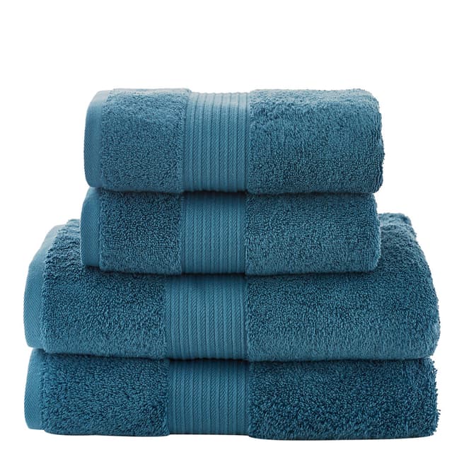 The Lyndon Company Bliss Pima 4 Piece Towels Bale, Petrol