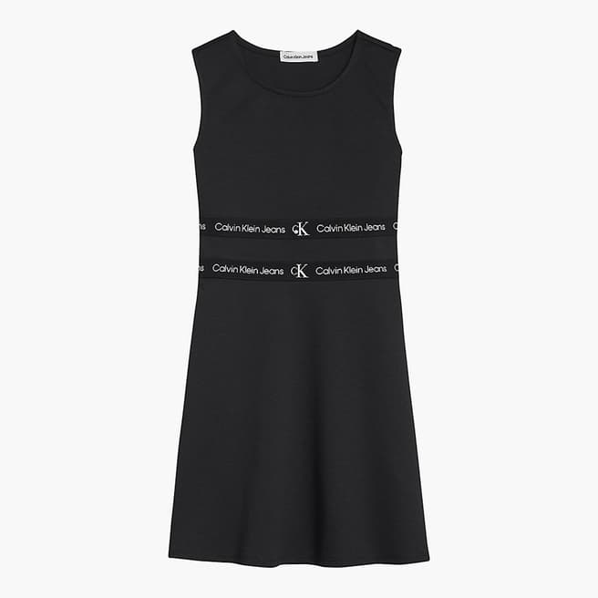 Calvin Klein Girl's Black Sleeveless Skater Dress