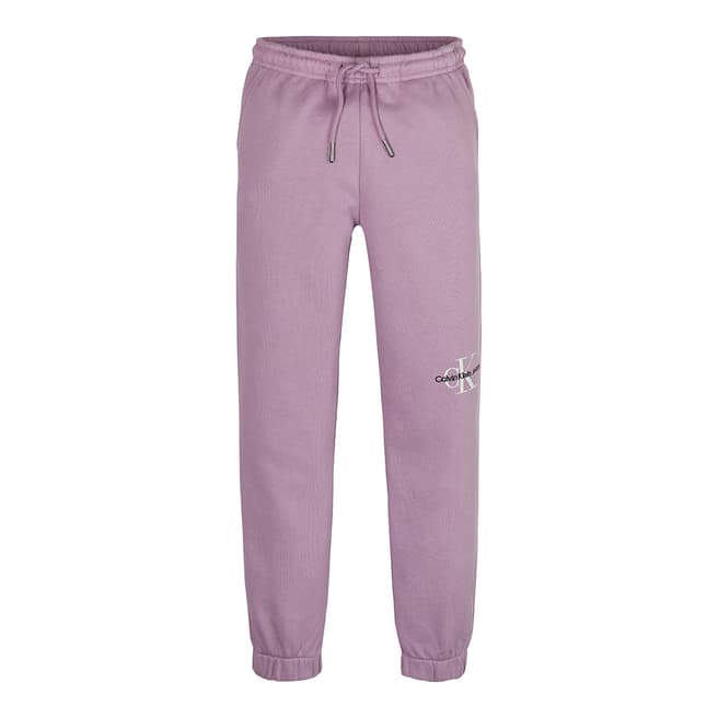 Calvin Klein Girl's Dusty Pink Side Logo Cotton Joggers