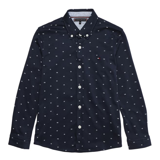 Tommy Hilfiger Younger Boy's Navy Classic Logo Print Shirt