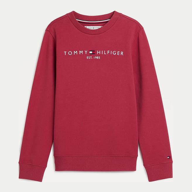 Tommy Hilfiger Younger Red Essential Organic Cotton Sweatshirt