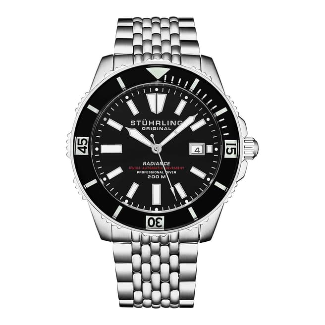 Stuhrling Men's Silver/Black Watch