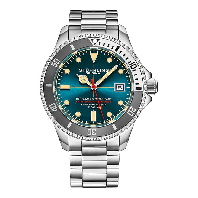 Stuhrling Men's Silver/Teal/Turquoise Watch