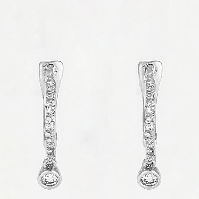 Paris Vendôme Silver Hanging Diamond Embellished Earrings