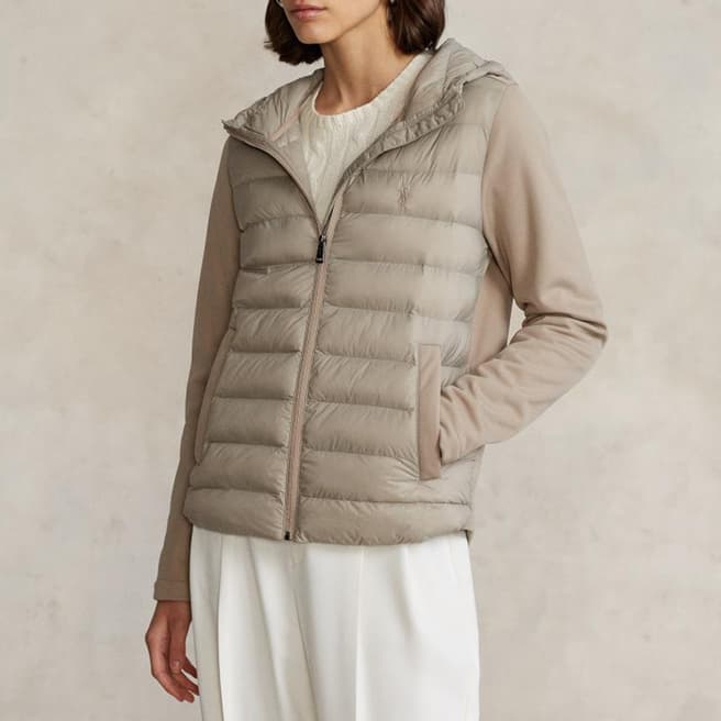 Polo Ralph Lauren Cream Quilted Hybrid Jacket