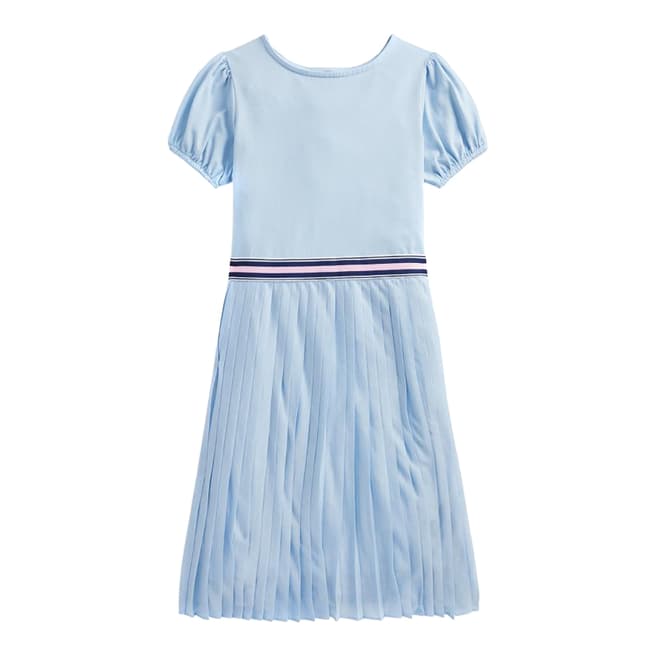 Polo Ralph Lauren Older Girl's Blue Pleated Cotton Blend Dress