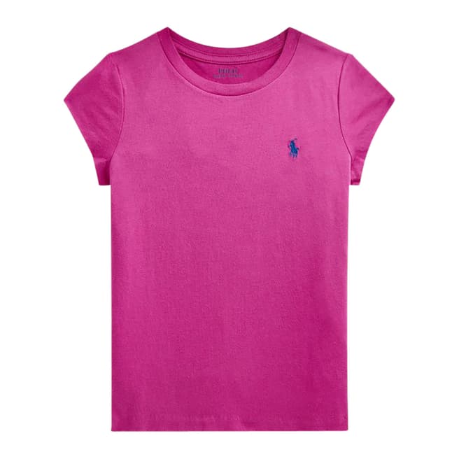 Polo Ralph Lauren Younger Girl's Pink Logo Cotton T-Shirt
