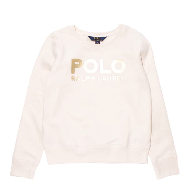 Polo Ralph Lauren Older Girl's Cream Logo Cotton Blend Sweatshirt