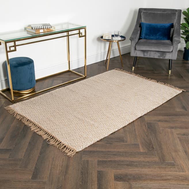 Native Home & Lifestyle Geometric Jute & Cotton Rug 120x180cm