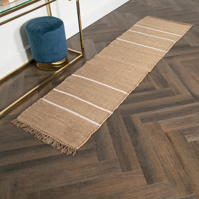 Native Home & Lifestyle Striped Jute Runner Rug 60x230cm