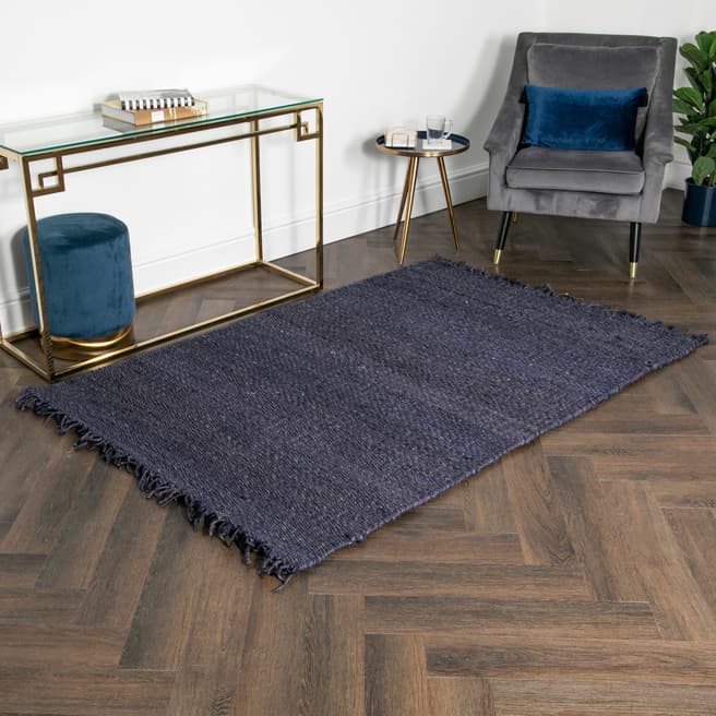 Native Home & Lifestyle Chunky Navy Jute Rug 120x180cm