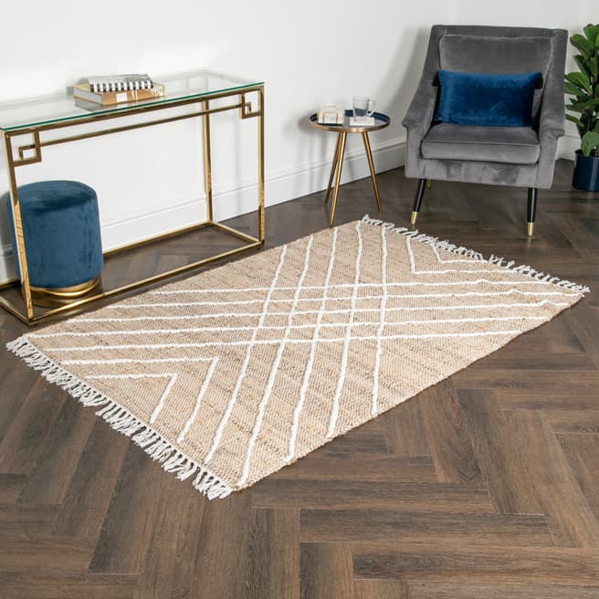 Native Home & Lifestyle Cross Textured Jute Rug 120x180cm