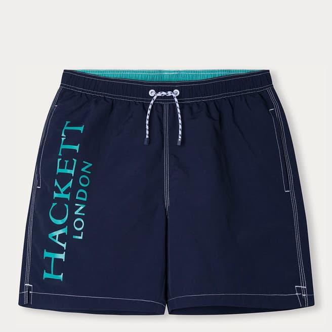 Hackett London Navy Side Logo Swim Shorts