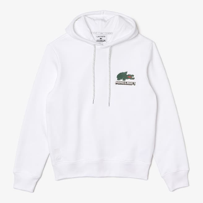 Lacoste White Minecraft Logo Hoodie