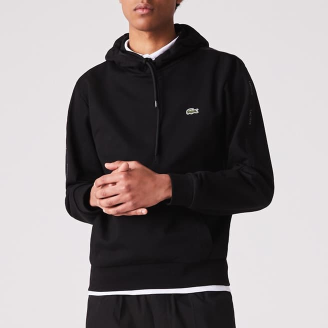 Lacoste Black Cotton Blend Regular Fit Hoodie