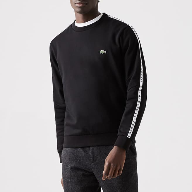 Lacoste Black Branded Tiping Cotton Blend Sweatshirt