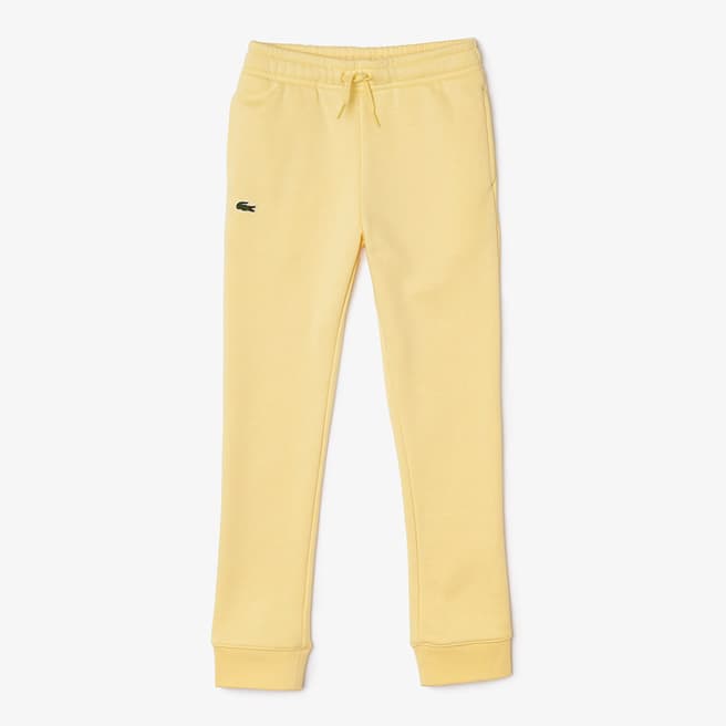 Lacoste Teen's Yellow Cotton Blend Joggers
