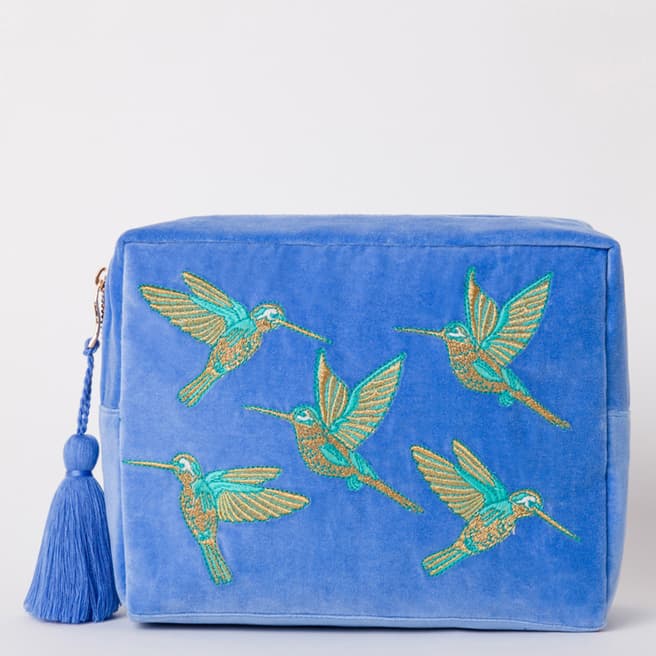 Elizabeth Scarlett Blue Hummingbird Wash Bag