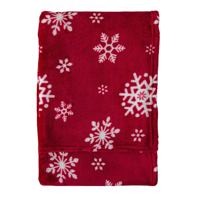 Gallery Living Aspen Flannel Fleece Throw, Red