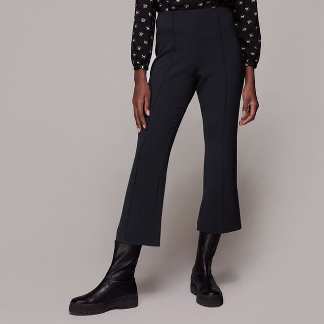 WHISTLES Black Melissa Kick Flare Trousers