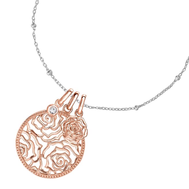 Dower & Hall Rose Gold Wild Rose Charm Pendant