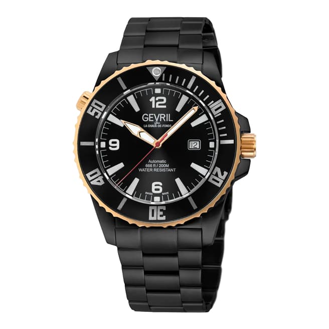 Gevril Men's Black Gevril Canal Street Watch 46mm