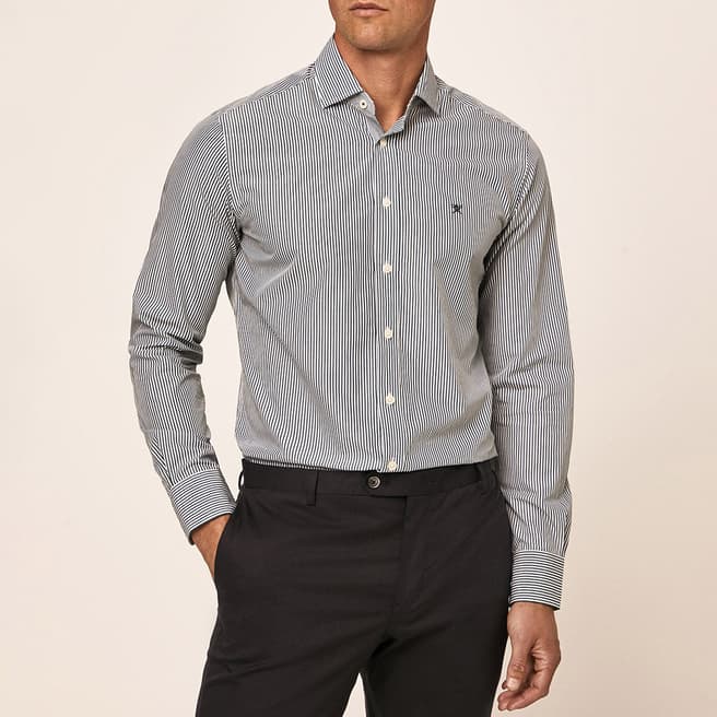 Hackett London Blue Striped Cotton Shirt