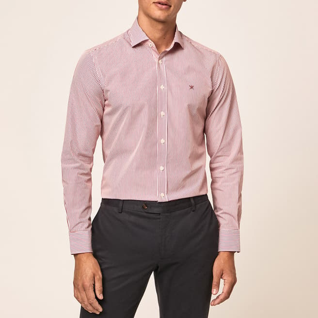 Hackett London Red Striped Cotton Shirt