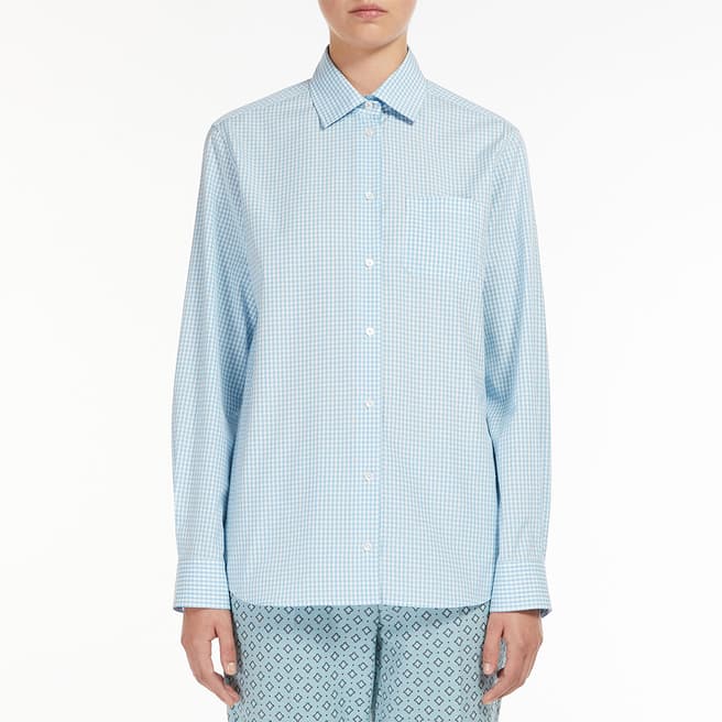 Weekend Max Mara Light Blue Checker Flippo Shirt 