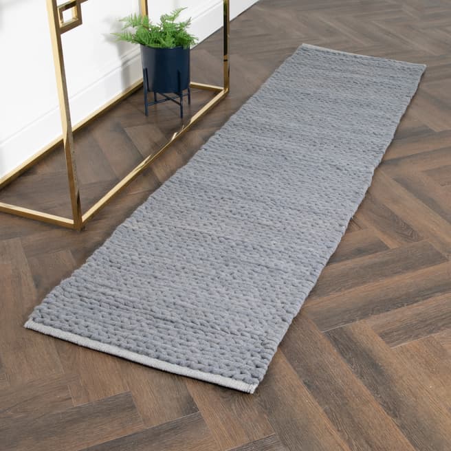 Native Home & Lifestyle Knitted Runner Wool Rug 60x230cm, Grey