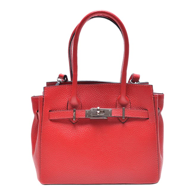 Roberta M Red Leather Top Handle Handbag