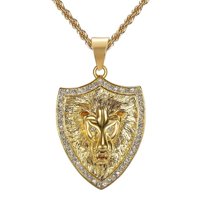 Stephen Oliver 18K Gold Lion Zircon Motif Necklace