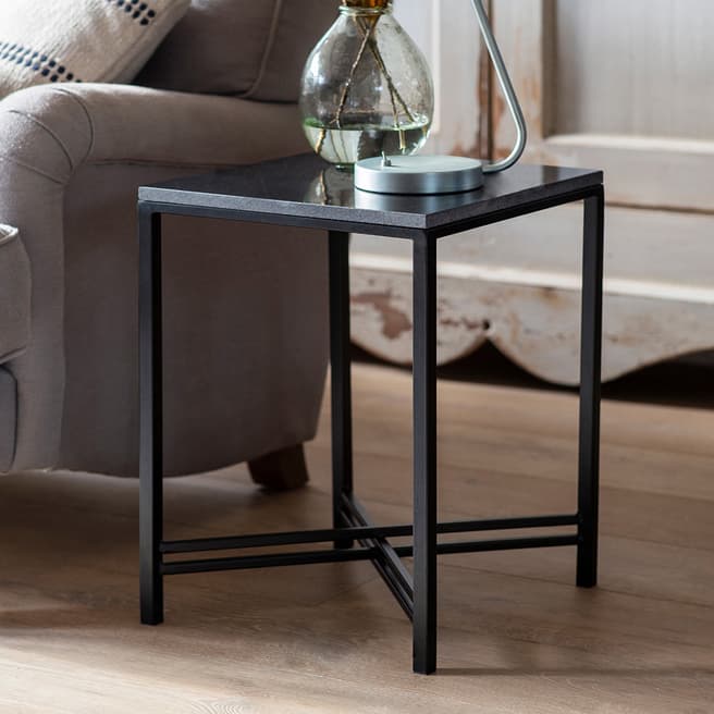 Garden Trading Oxford Black Marble Side Table