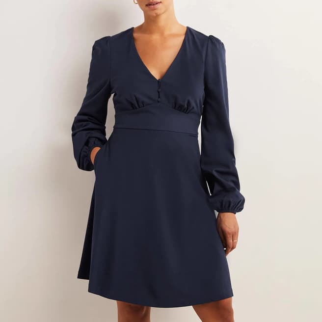 Boden Navy V-Neck Jersey Tea Dress