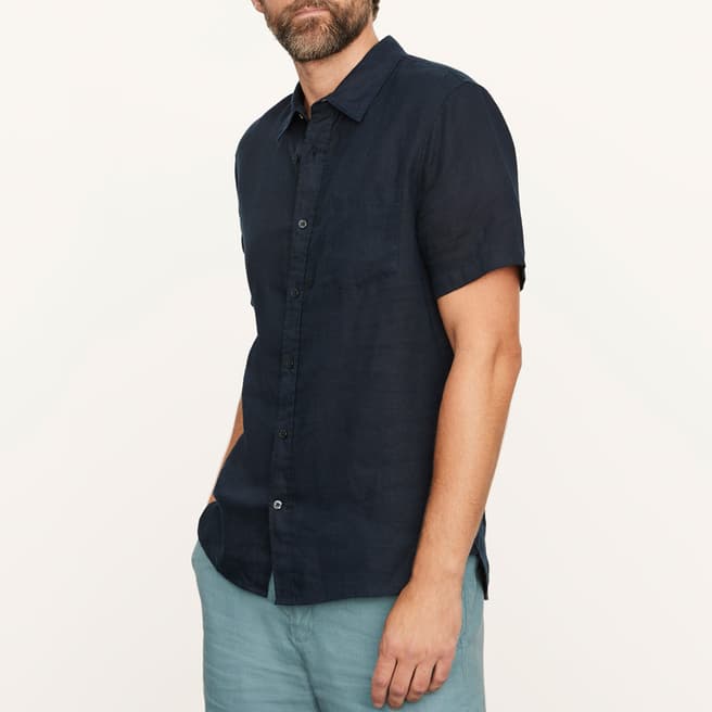 Vince Navy Short Sleeve Shirt