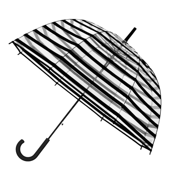 Falconetti Women's Transparent/Black Stripes Birdcage Umbrella