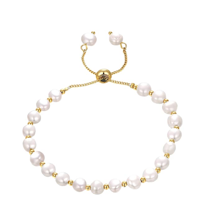 Liv Oliver 18K Gold Pearl Adjustable Bracelet
