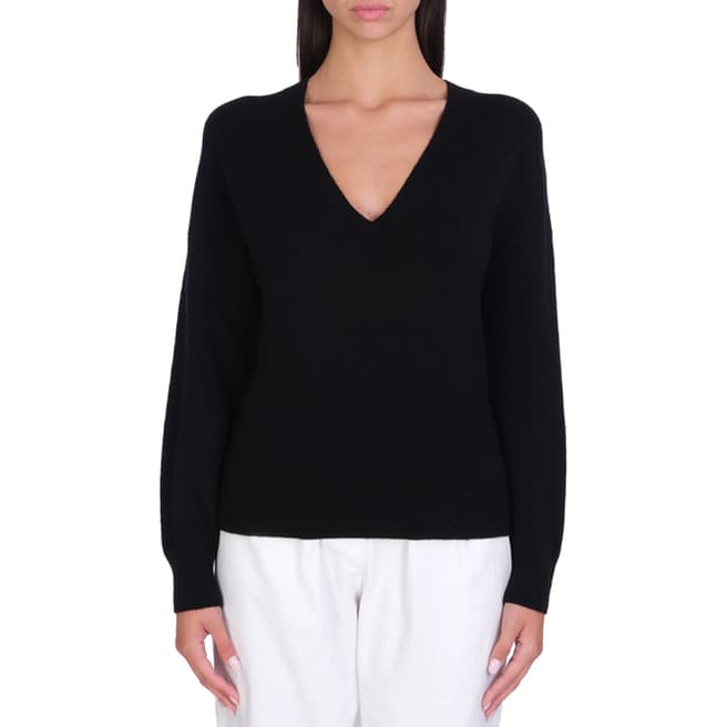 IRO Black Miami V Neck Wool Blend Jumper