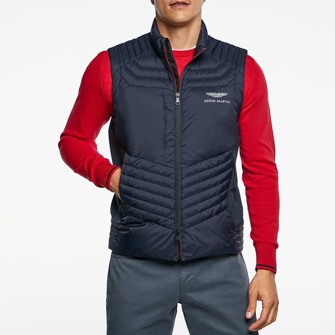 Hackett London Navy High Neck Gilet