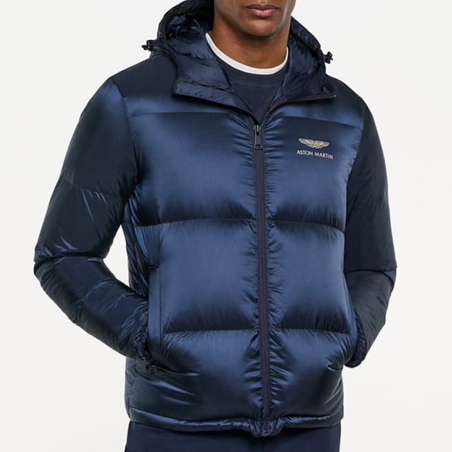 Hackett London Blue AMR Quilted Puffer Jacket