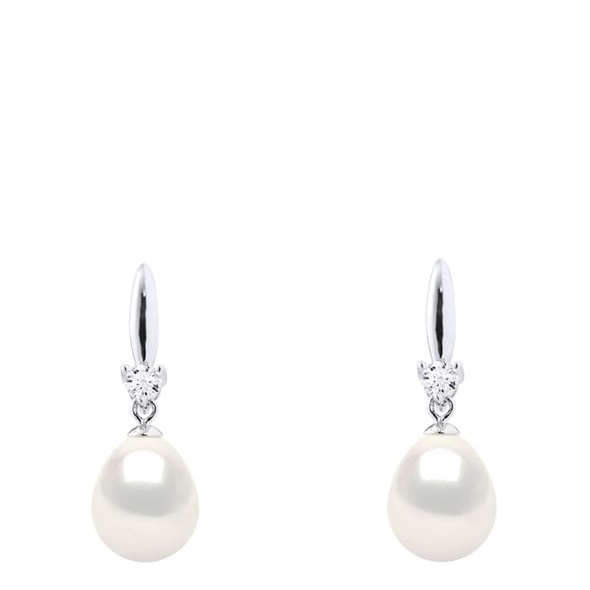 Atelier Pearls Silver/Natural White Real Cultured Freshwater Pearl Earrings