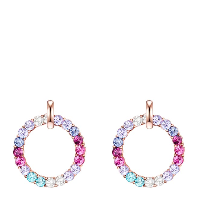 Saint Francis Crystals Rose Gold/Multicolour Swarovski Crystal Round Stud Earrings