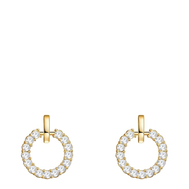 Saint Francis Crystals Yellow Gold Swarovski Crystal Round Stud Earrings