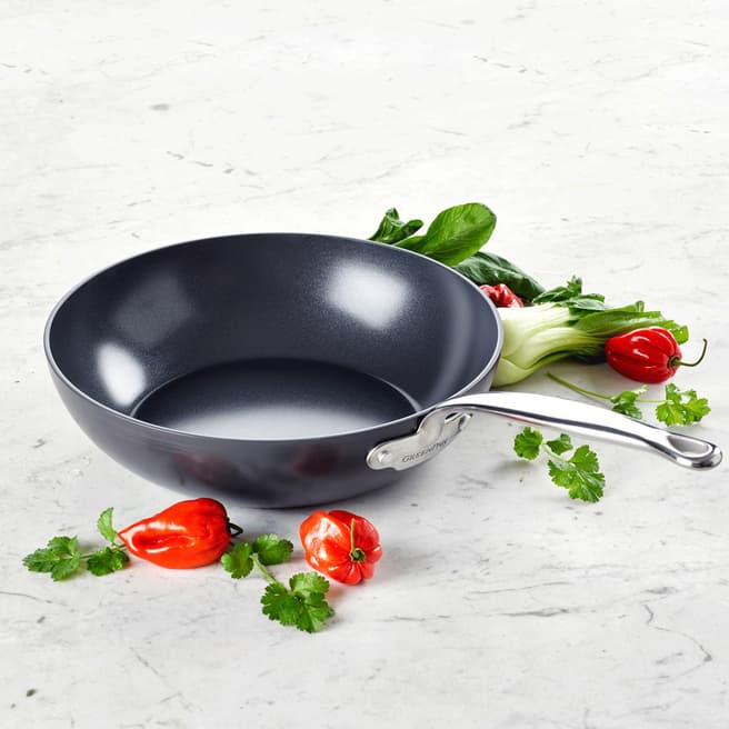 Greenpan Barcelona Black Ceramic Non-stick Wok, 28cm